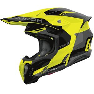 Casque de motocross Airoh Twist 3 Fancy jaune fluo brillant