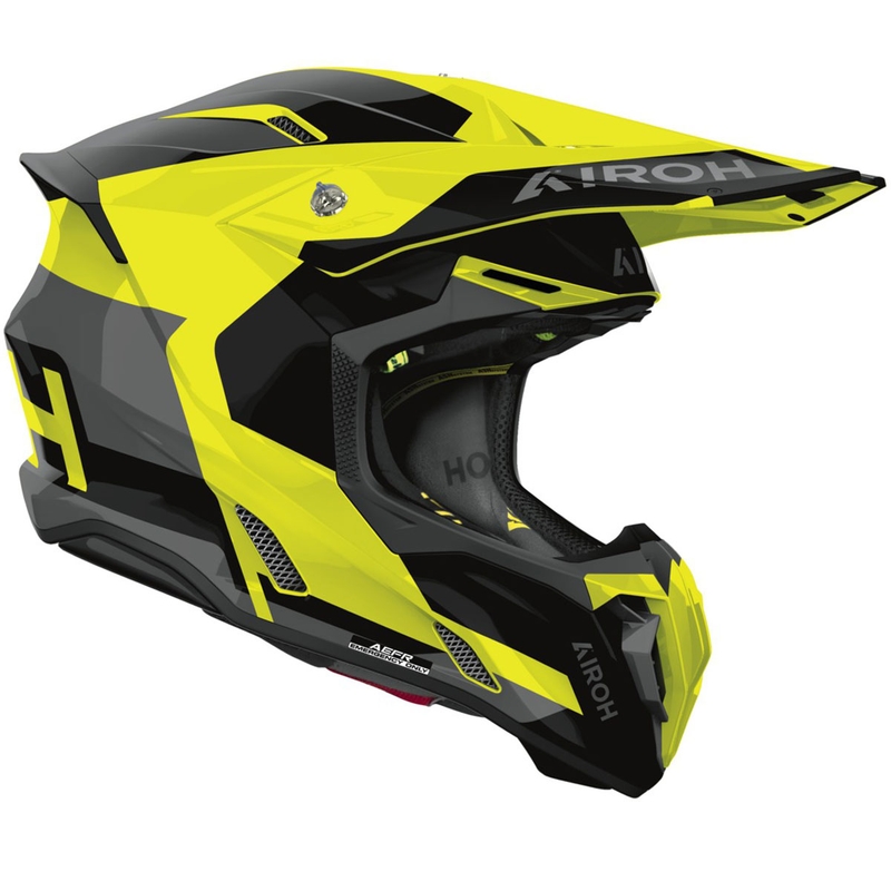Casque de motocross Airoh Twist 3 Fancy jaune fluo brillant