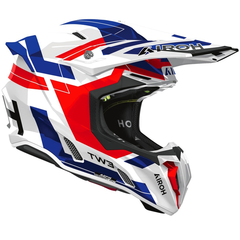 Casque de motocross Airoh Twist 3 Dynasty bleu-rouge brillant