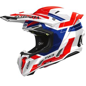 Casque de motocross Airoh Twist 3 Dynasty bleu-rouge brillant