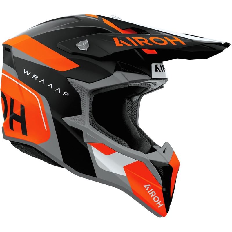 Casque de motocross Airoh Wraaap Conquer orange mat