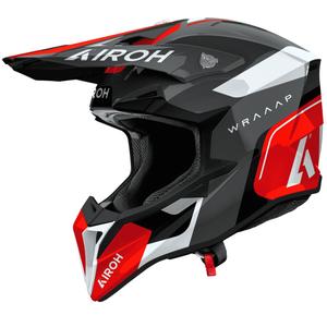 Casque de motocross Airoh Wraaap Conquer rouge brillant
