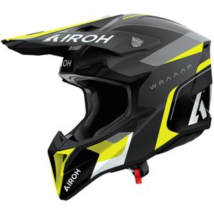 Casque de motocross Airoh Wraaap Conquer jaune mat