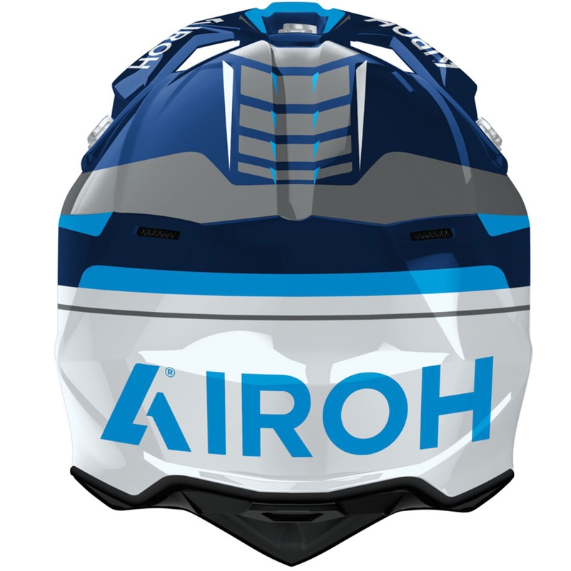 Casque de motocross Airoh Wraaap Conquer bleu brillant