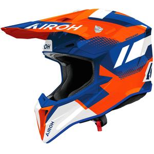 Casque de motocross Airoh Wraaap Vision orange-bleu brillant