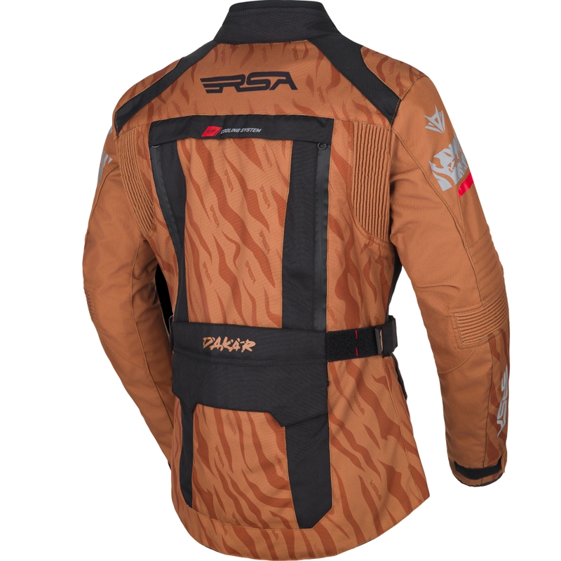 Blouson moto femme RSA Dakar 2 sable-noir-rouge