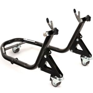 Béquille mobile arrière pour moto avec fourches pour volets roulants R-TECH