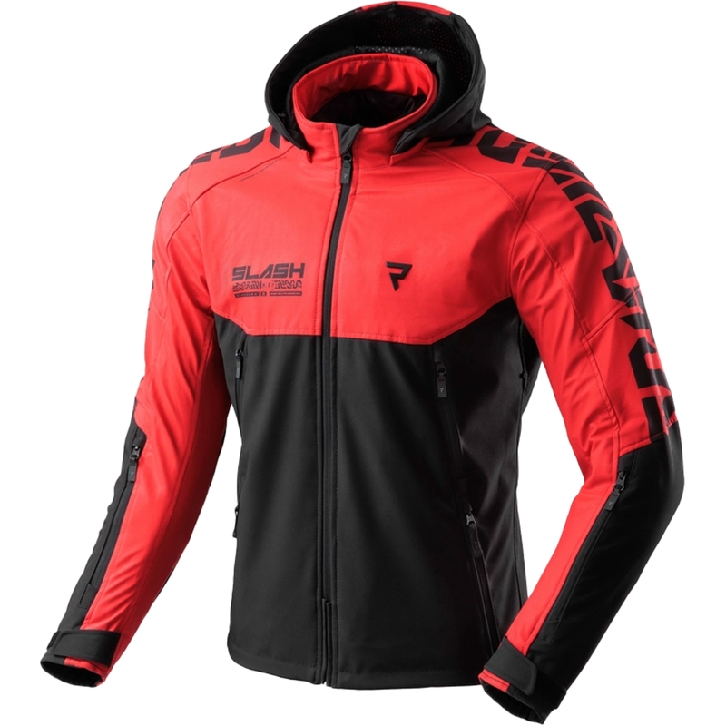 Veste de moto softshell Rebelhorn Slash noire et rouge