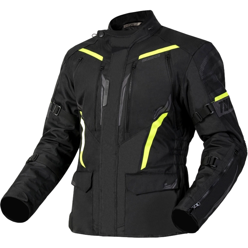 Veste moto Ozone Tour III noir-anthracite-jaune fluo