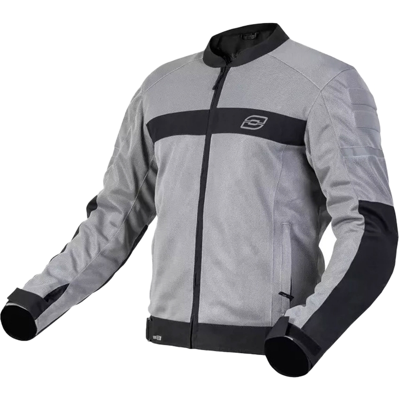 Veste de moto Ozone Dart argent-noir