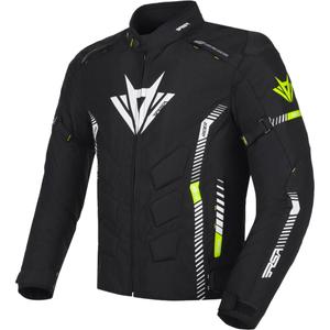 Veste de moto RSA Rider noir-blanc-jaune fluo