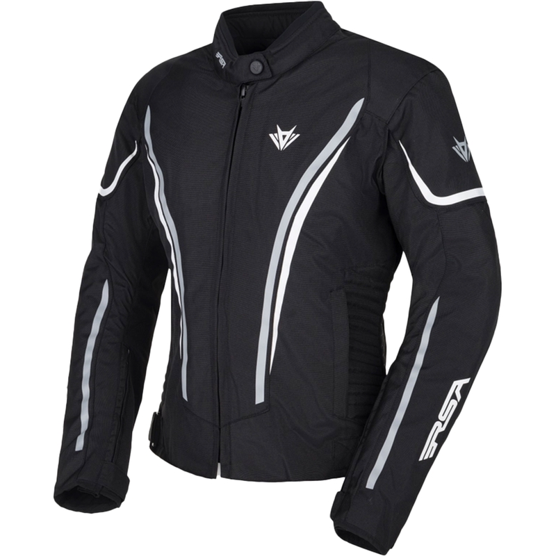 Veste de moto RSA Wasp noir-gris-blanc pour femme