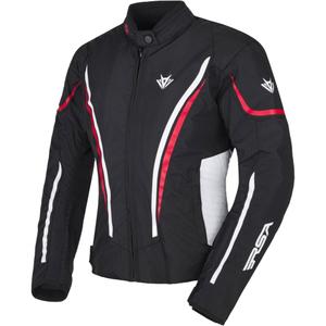 Veste de moto RSA Wasp noire, blanche et rouge pour femmes
