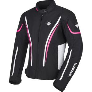 Veste de moto RSA Wasp noire, rose et blanche pour femmes