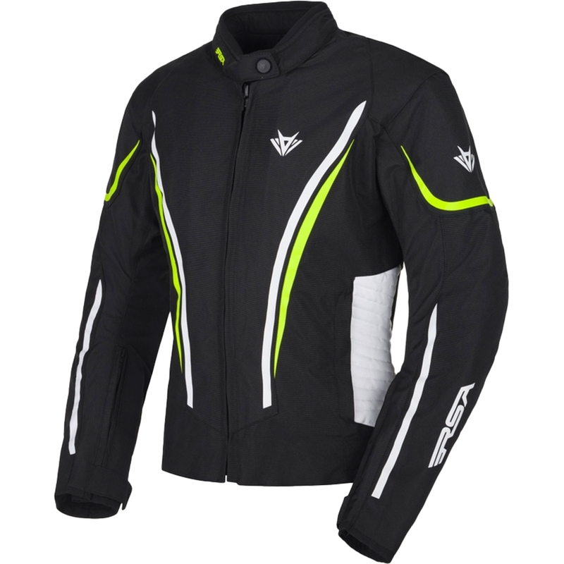 Blouson moto femme RSA Wasp noir-blanc-jaune fluo