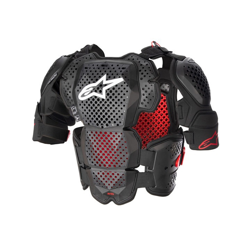 Protection dorsale Alpinestars A-10 2, noir-anthracite-rouge