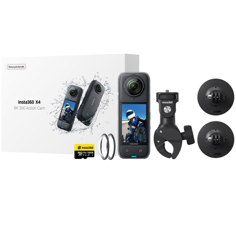 Caméra d'action Insta360 X4 pour moto, noire