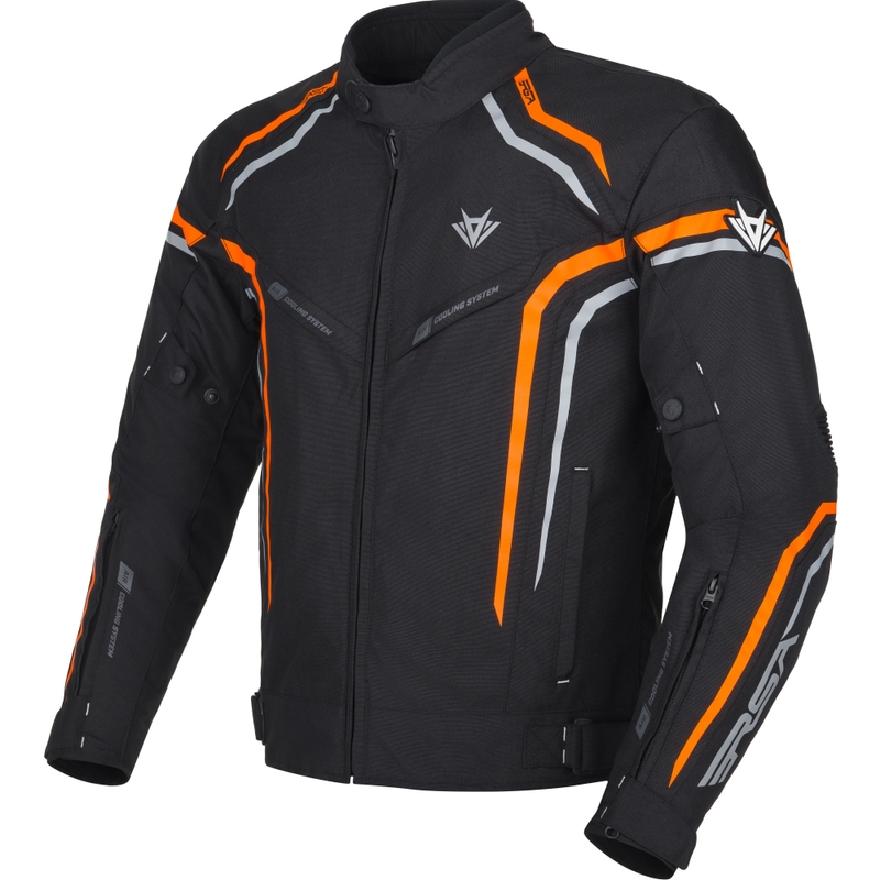 Veste de moto RSA Compact 2 noir-gris-orange