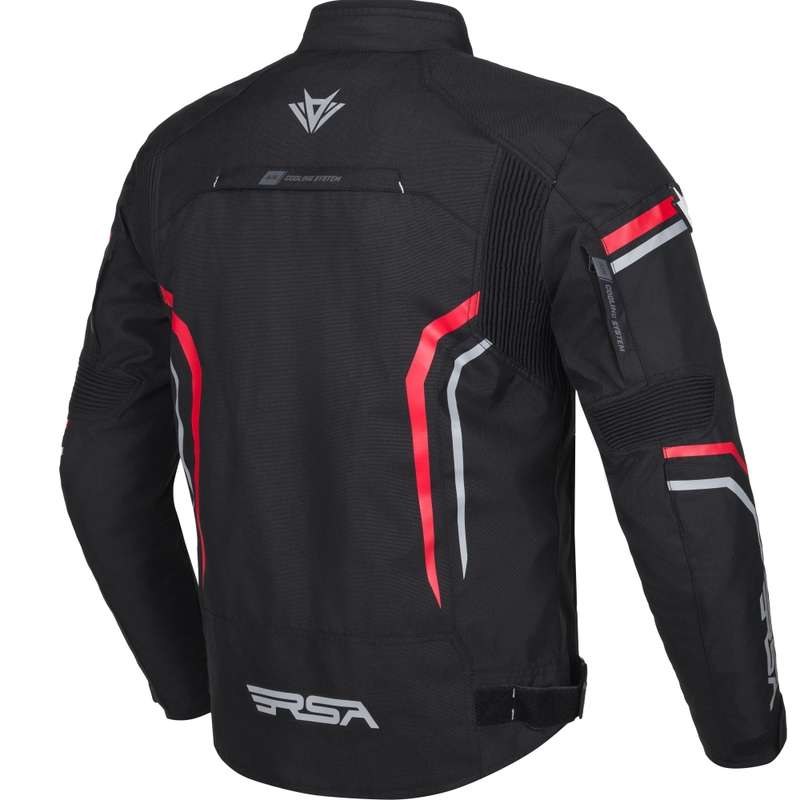 Blouson de moto RSA Compact 2 noir-gris-rouge