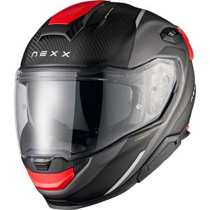Casque moto intégral Nexx X.TR Rush noir mat-rouge