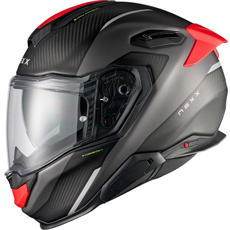 Casque moto intégral Nexx X.TR Rush noir mat-rouge