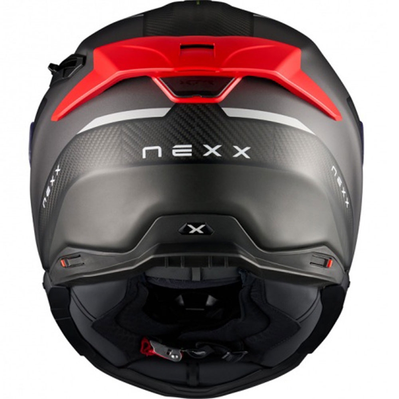 Casque moto intégral Nexx X.TR Rush noir mat-rouge