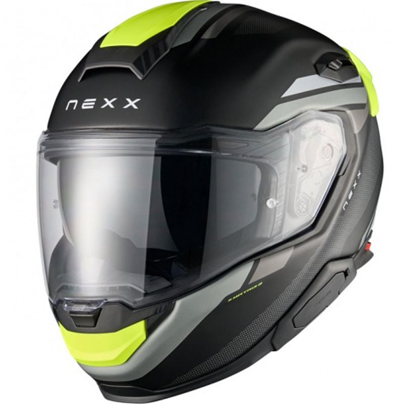 Casque moto intégral Nexx X.TR Quanta noir mat-jaune fluo