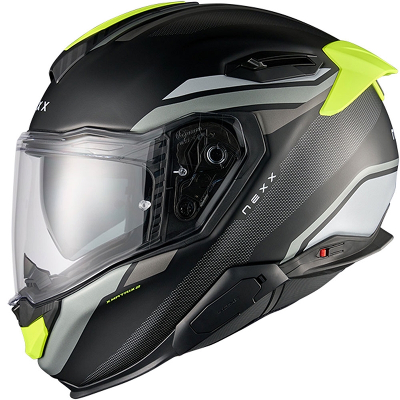 Casque moto intégral Nexx X.TR Quanta noir mat-jaune fluo