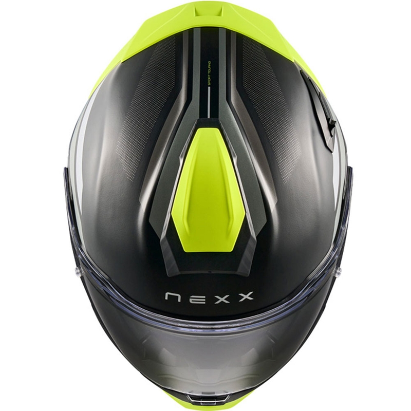 Casque moto intégral Nexx X.TR Quanta noir mat-jaune fluo