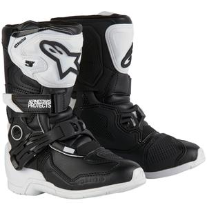 Bottes de moto Alpinestars Tech 3S pour enfant, blanc et noir