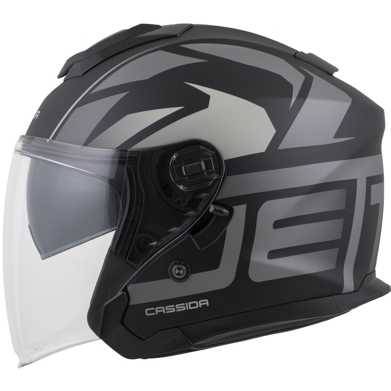 Casque de moto ouvert Cassida Jet Tech 2.0 RoTo Noir mat-Gris-Blanc