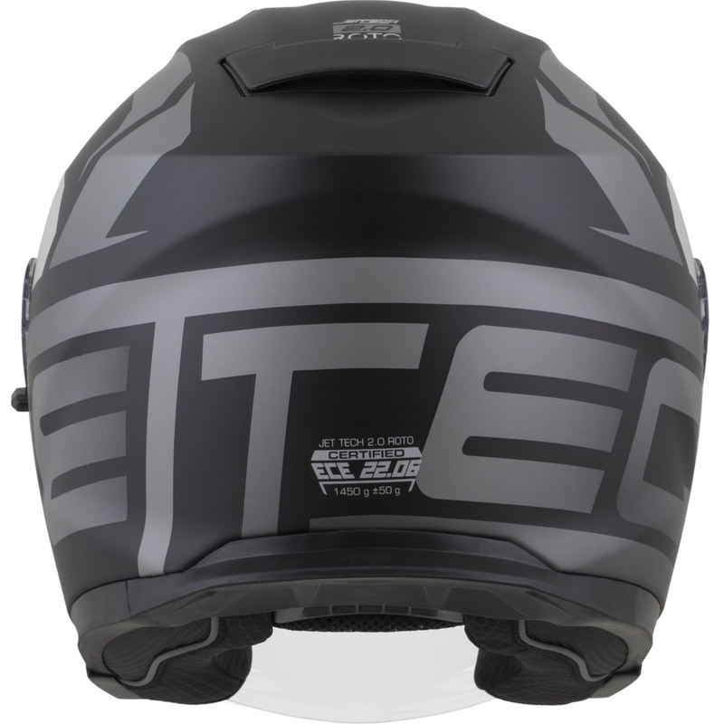 Casque de moto ouvert Cassida Jet Tech 2.0 RoTo Noir mat-Gris-Blanc