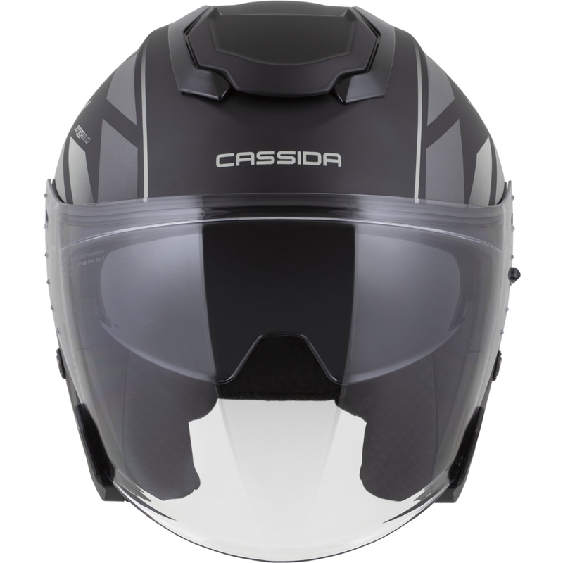 Casque de moto ouvert Cassida Jet Tech 2.0 RoTo Noir mat-Gris-Blanc