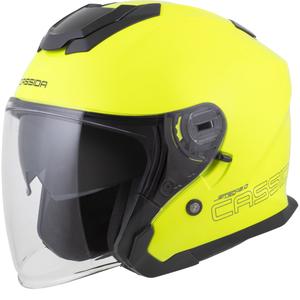 Casque de moto ouvert Cassida Jet Tech 2.0 RoTo jaune fluo-noir-gris