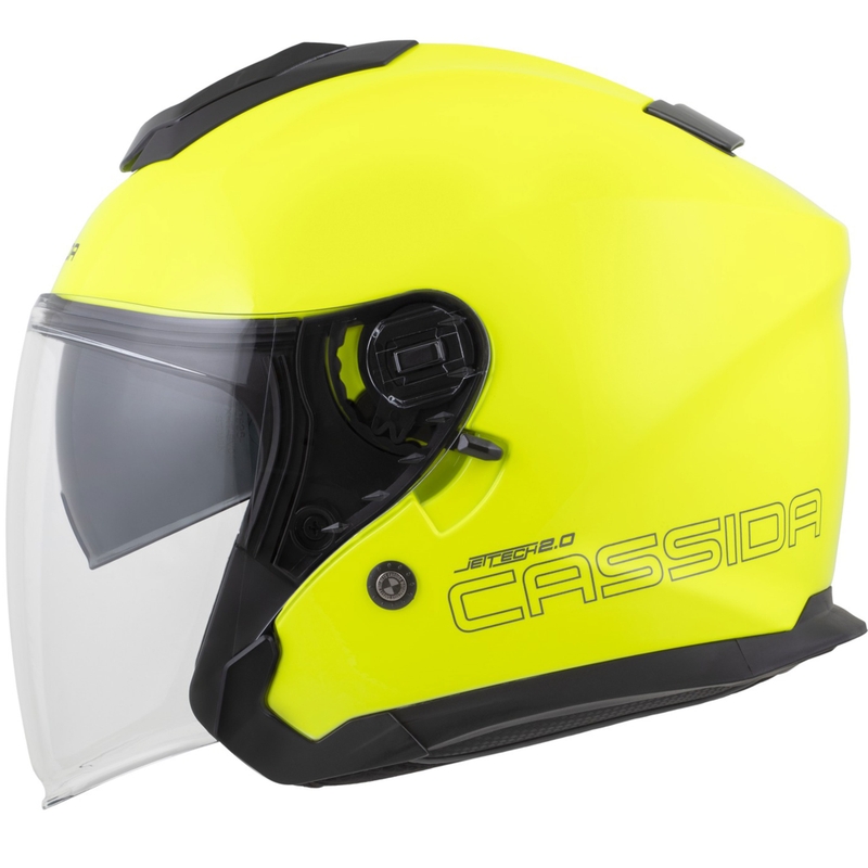 Casque de moto ouvert Cassida Jet Tech 2.0 RoTo jaune fluo-noir-gris