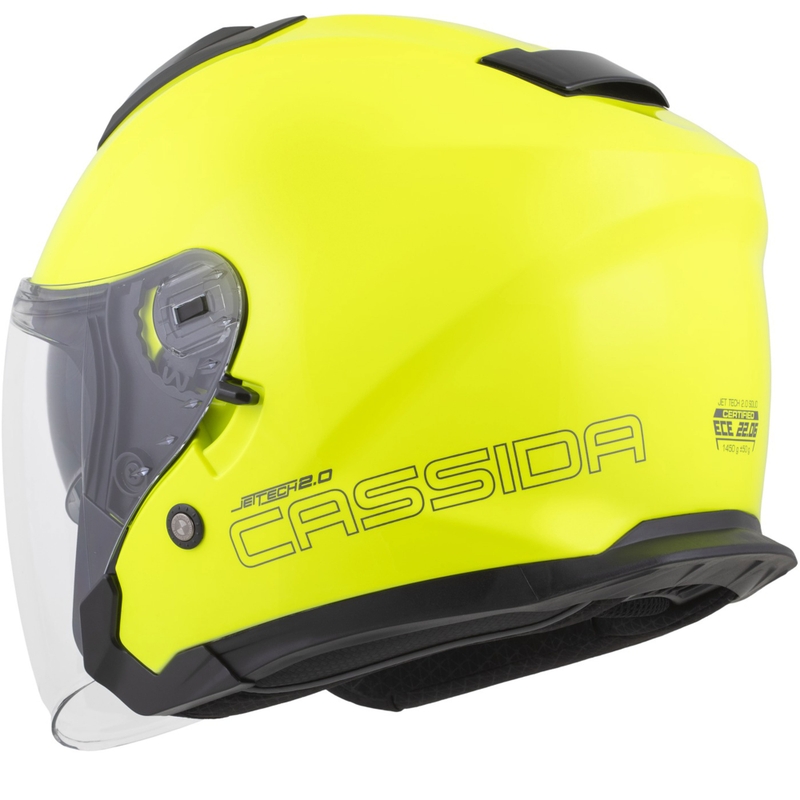 Casque de moto ouvert Cassida Jet Tech 2.0 RoTo jaune fluo-noir-gris