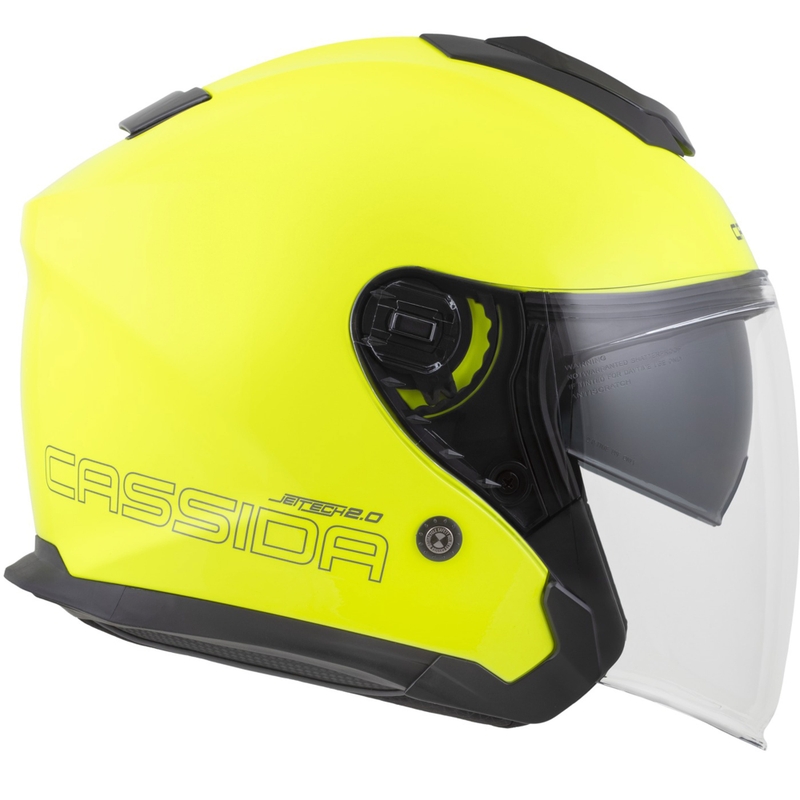 Casque de moto ouvert Cassida Jet Tech 2.0 RoTo jaune fluo-noir-gris