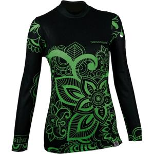 T-shirt thermique pour femmes nanosilver® Flower green - manches longues