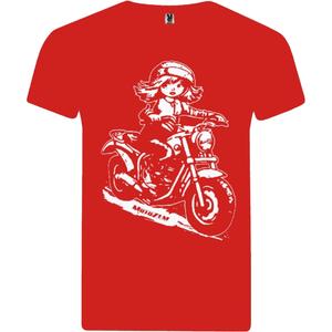 T-shirt fille MotoZem - Biker rouge