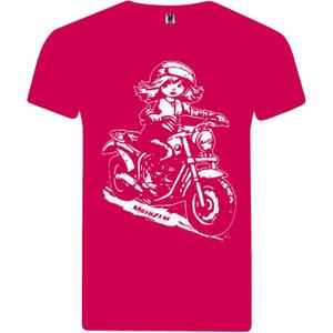 T-shirt fille MotoZem - Rose motard