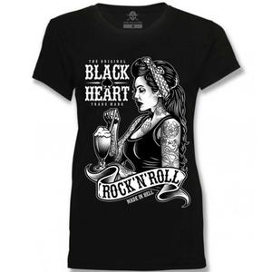 T-shirt noir pour femmes avec cœur Pin Up Shake noir