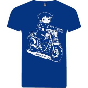 T-shirt enfant garçon MotoZem - Motard bleu