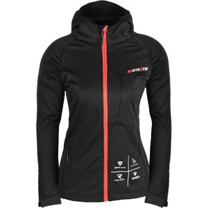 Veste softshell noire et rouge de l'équipe MotoZem Racing Team pour femmes