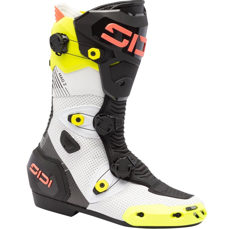 Bottes de moto SiDi MAG 2 Air jaune fluo-corail fluo