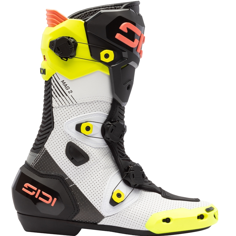 Bottes de moto SiDi MAG 2 Air jaune fluo-corail fluo