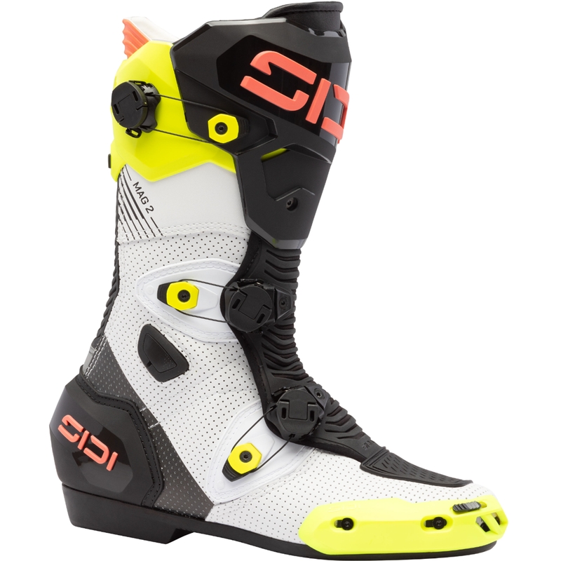 Bottes de moto SiDi MAG 2 Air jaune fluo-corail fluo