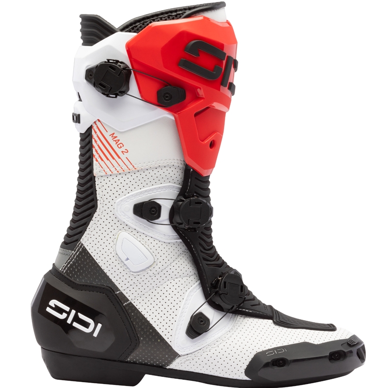 Bottes de moto SiDi MAG 2 Air blanches-noires-rouges