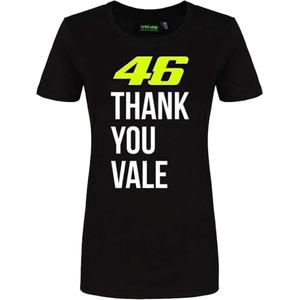T-shirt femme VR46 Valentino Rossi "Thank you Vale" noir