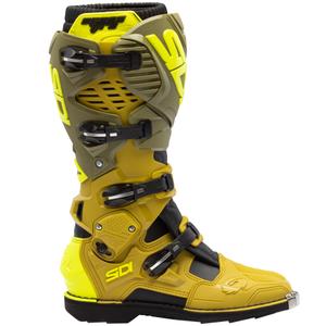 Bottes de moto SiDi Crossfire 3 vert olive-jaune fluo