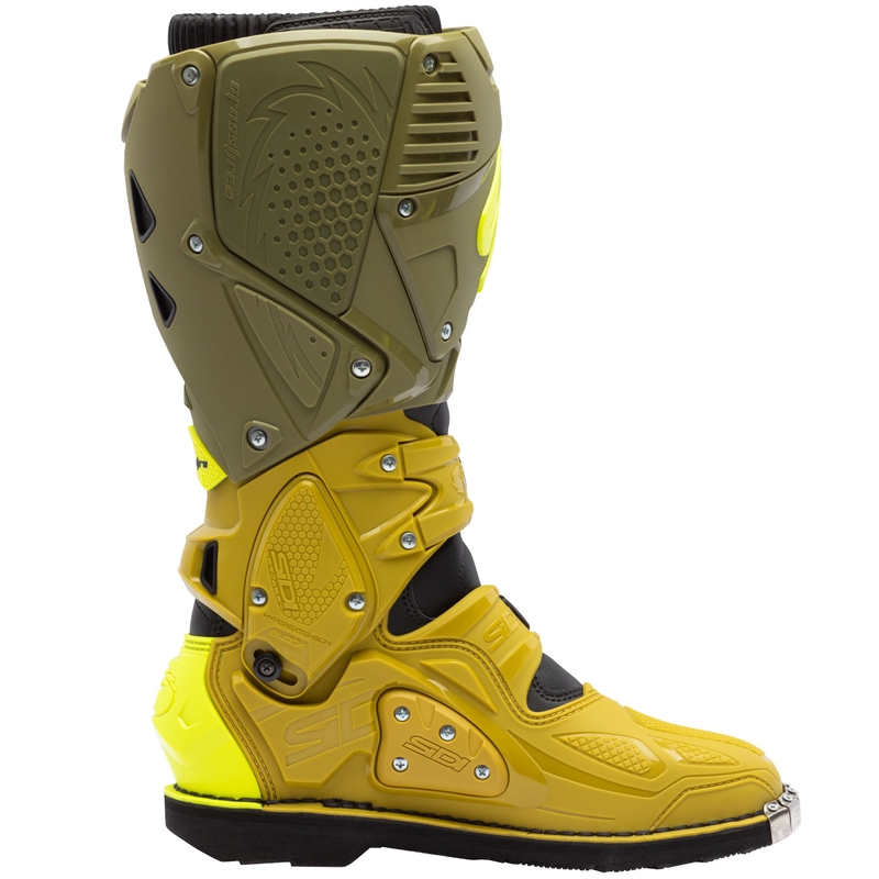 Bottes de moto SiDi Crossfire 3 vert olive-jaune fluo